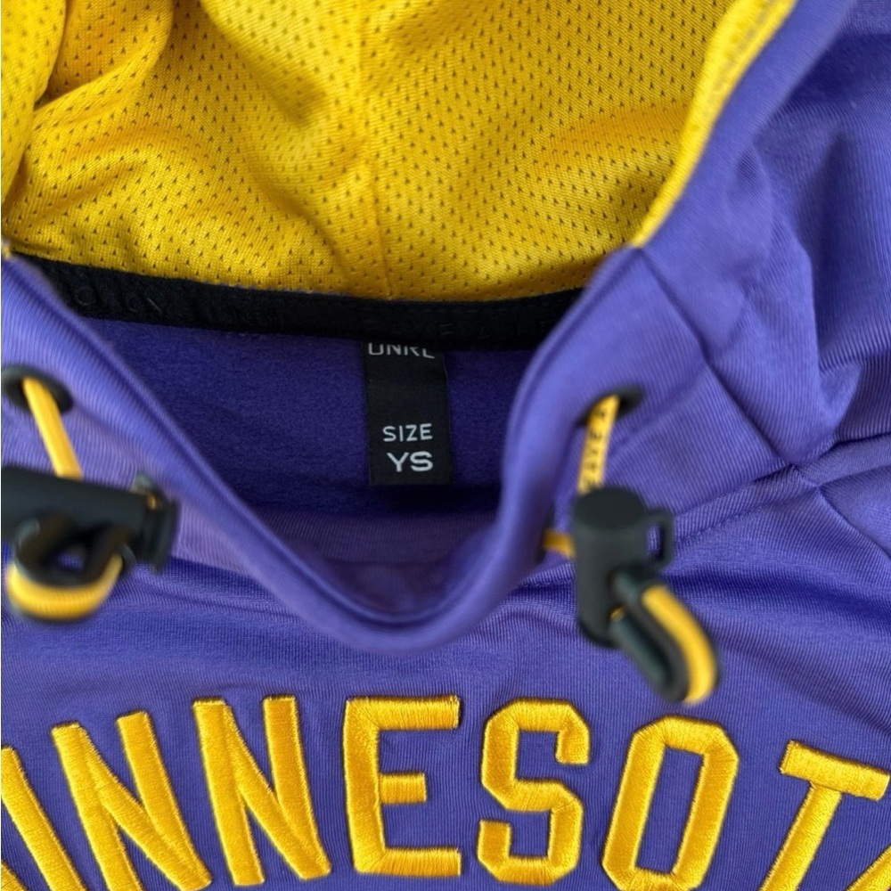 Minnesota Vikings UNRL Kids Hoodie - Purple and Gold - Picture 3 of 3